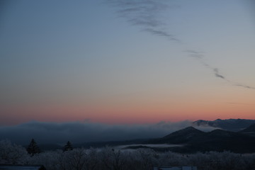 夜明け　摩周湖