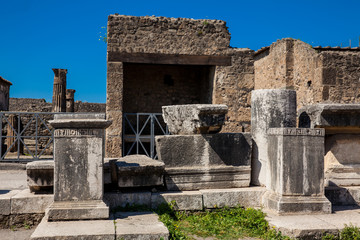 Ruins of the Forum in the ancient city of Pompeii