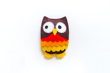 Owl made of felt. Workshop Halloween
