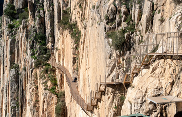 The final portion of the pathway from El Caminito del Rey in Malaga, Spain