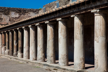 Obraz premium Palaestra at Stabian Baths in the ancient city of Pompeii