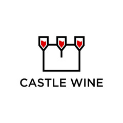 Three glasses of wine combined to form a castle