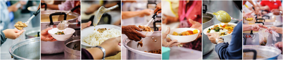 collages food , Donation food to the poor : the concept of starvation