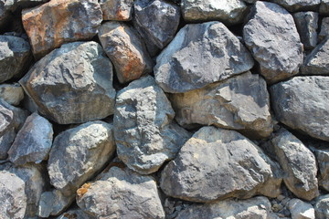 dry stone boulder retaining wall (horizontal)