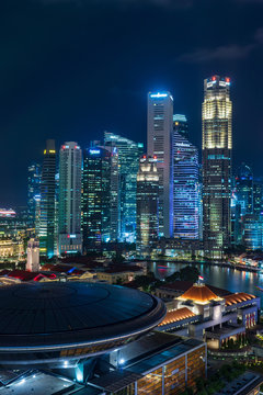 Singapore Cityscape At Night