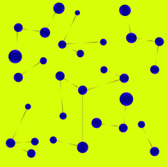 blue balls on a yellow background