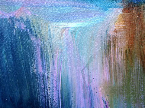 Colorful oil painting brush stroke on canvas abstract background and texture