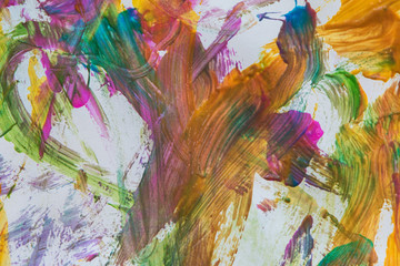 Paint Brush Strokes Made By Child Make Interesting Graphic Background