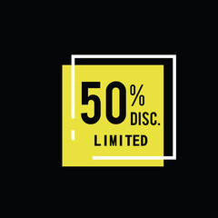 Discount 50% Label Vector Template Design Illustration