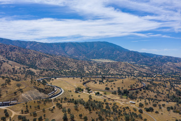 aerial view of the Tehachapi Mountains in California