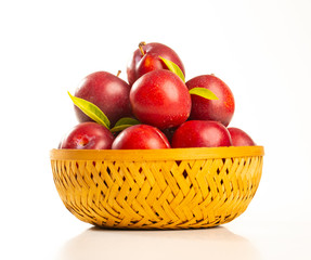 Plums Fruit isolated on white background.