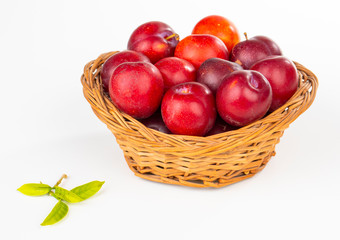 Plums Fruit isolated on white background.