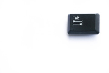 Tap symbol on computer keyboard digital using device concept on isolate background