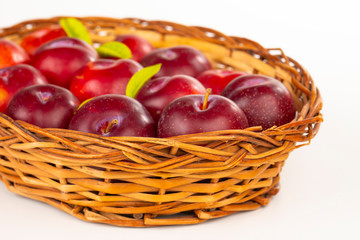 Plums Fruit isolated on white background.