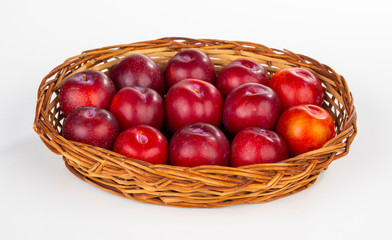 Plums Fruit isolated on white background.