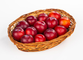 Plums Fruit isolated on white background.