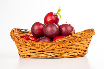 Plums Fruit isolated on white background.