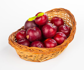 Plums Fruit isolated on white background.