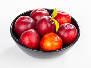 Plums Fruit isolated on white background.