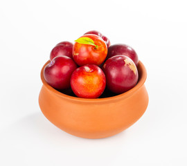 Plums Fruit isolated on white background.