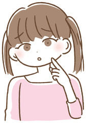 悩む女の子　イラスト