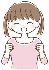 喜ぶ女の子　イラスト
