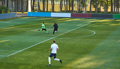 collision of players with the ball on the field