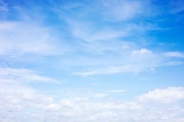 Blue sky background and soft white clouds , copy space