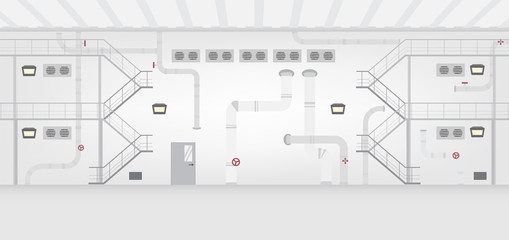 Factory interior with nobody