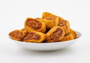 Indian Traditional Spicy Snack Bhakarwadi Also Know as Bakarwadi, Bakarvadi, Bakar Vadi or Bakar...