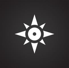Windrose icon on background for graphic and web design. Simple illustration. Internet concept symbol for website button or mobile app.