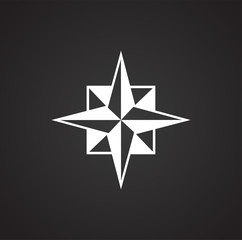 Fototapeta premium Windrose icon on background for graphic and web design. Simple illustration. Internet concept symbol for website button or mobile app.