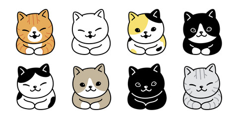 cat vector kitten breed calico icon logo symbol cartoon character doodle illustration design © CNuisin
