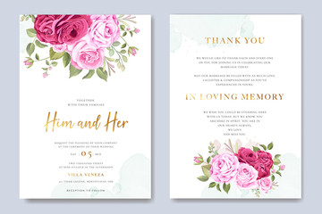 Fototapeta na wymiar wedding card design with floral frame template