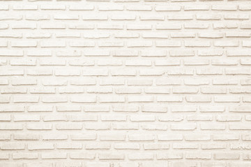 Wall cream brick wall texture background in room at subway. Brickwork stonework interior, rock old clean concrete grid uneven abstract weathered bricks tile design, horizontal architecture wall.