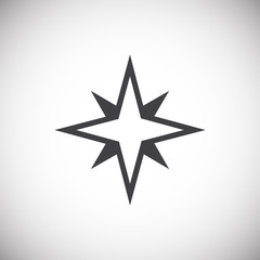 Windrose icon on background for graphic and web design. Simple illustration. Internet concept symbol for website button or mobile app.