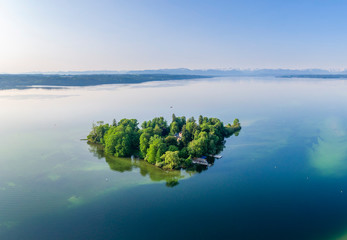 Insel Im Starnberger See, Bayern, Deutschland