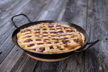 sweet pie in iron pan