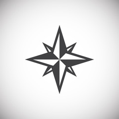 Obraz premium Windrose icon on background for graphic and web design. Simple illustration. Internet concept symbol for website button or mobile app.