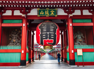 浅草寺　雷門と仲見世