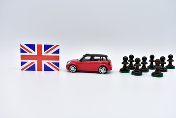 The Brexit and the flags of the United Kingdom and the European Union.