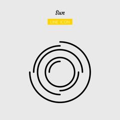 line icon symbol, weather forecast, daytime, climate, sunny, Isolated flat outline vector design