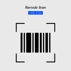 line icon symbol, barcode scan digital technology, Isolated flat outline vector design