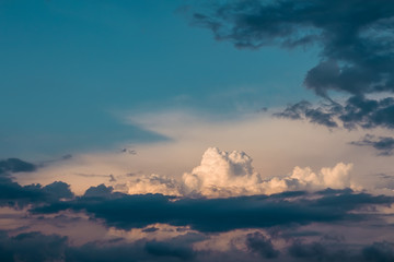 Nice cumulus sunset cloud with blue sky