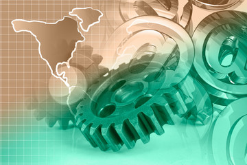 Mail signs, gear and map