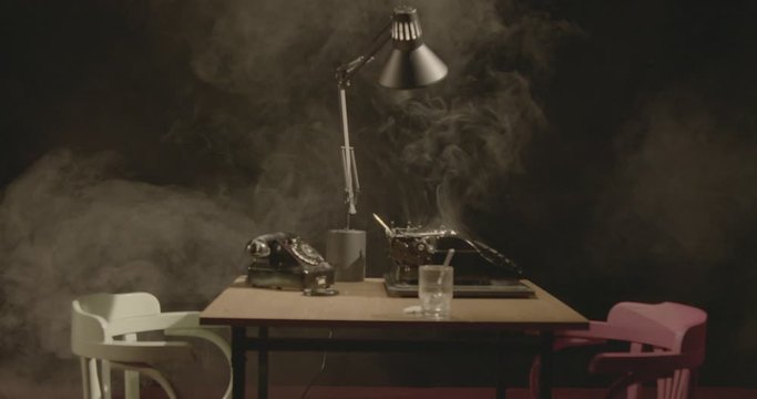 interrogation room shot without people