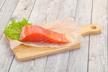 Piece of raw salmon