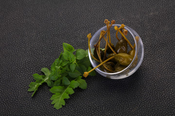 Pickled Capersberries in the bowl