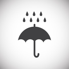 Umbrella icon on background for graphic and web design. Simple illustration. Internet concept symbol for website button or mobile app.