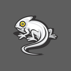 white chameleon vector logo illustration 